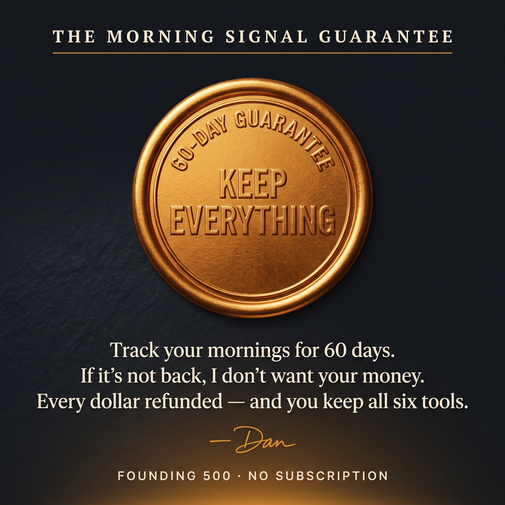 The Morning Signal Guarantee — 60 days, keep everything, signed Dan