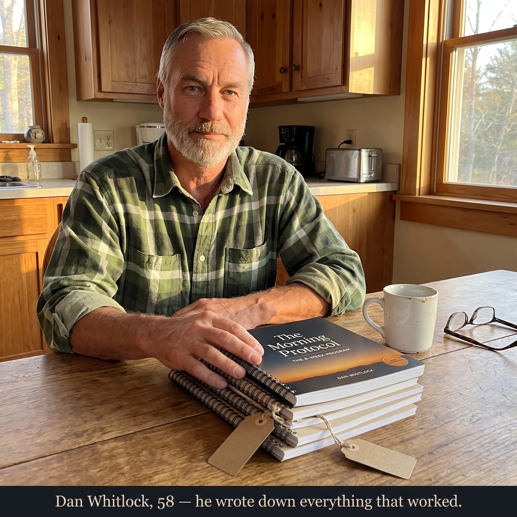 Dan Whitlock, 58, with The Morning Protocol at his kitchen table